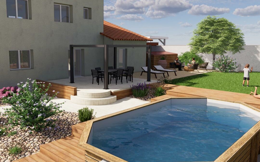 Aménagement avec piscine hors sol